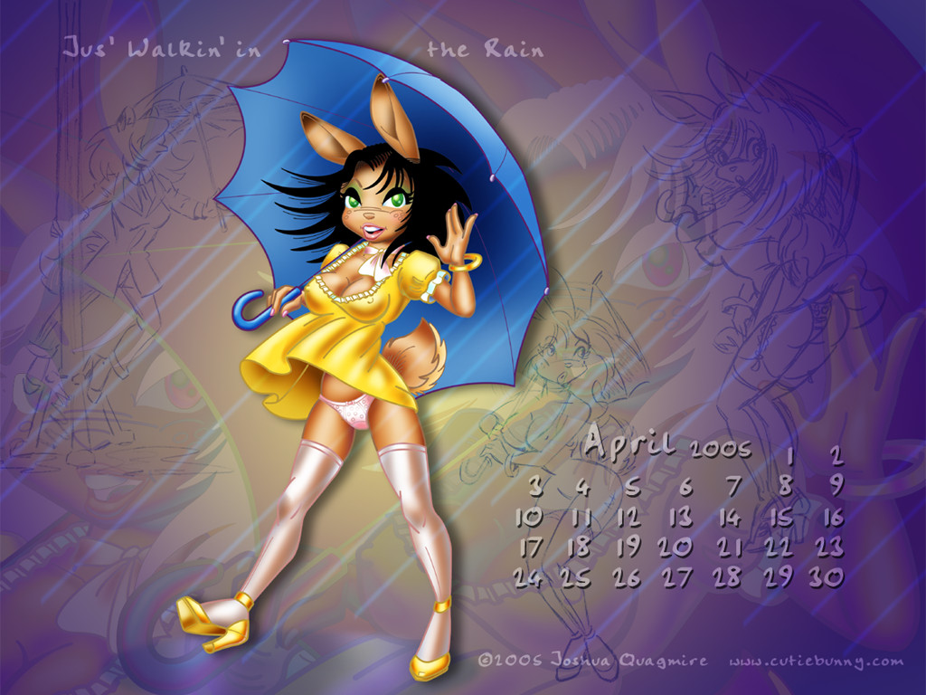 Walkin' in the Rain - April Calendar