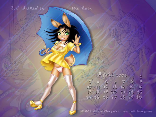 Walkin' in the Rain - April Calendar