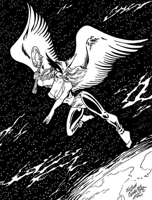 HawkGirl B&W